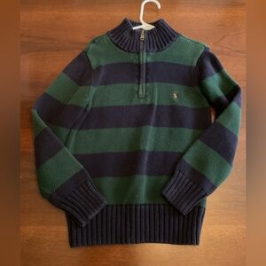 Polo Ralph Lauren Green and Black Zip-Up Sweater